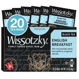 Wissotzky English Breakfast Black Tea, 20 Tea Bags | Robust & Invigorating Tea | Antioxidant Rich | Energizing Black Tea Bags