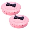 2Pcs Empty Plastic Bow Eyelashes Case Round Lash Storage Boxes