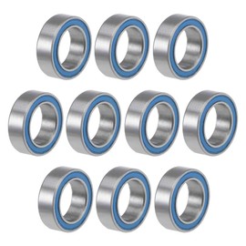 TOP-VIGOR 10Pcs MR128-2RS Deep Groove Ball Bearings, Z2 8mm x 12mm x 3.5mm Double Sealed Industrial Bearings, Chrome Steel Skateboard Bearings for Electrical Instrument Equipment, Blue
