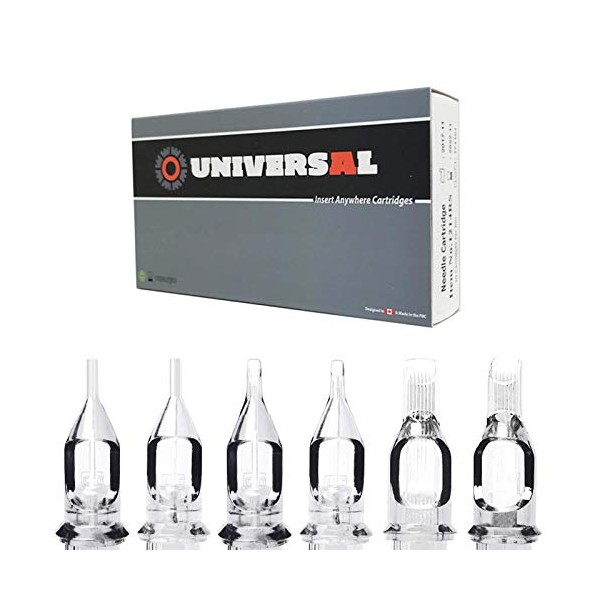 Universal Tattoo Needle Cartridges 7RS - #12=0.35 Round Shader Box of 20 Disposable Shaders Cartridge #12
