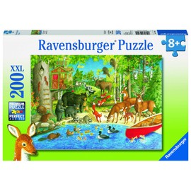 Ravensburger - Woodland Friends - 200 Piece Jigsaw Puzzle - Exciting Imagery of Quaint Animals Swimming and Romping in The Forest - Premium Quality - Ideal Gift - Screen-Free Fun - Children Ages 8+