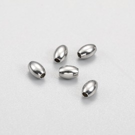 50 Pcs 2mm Hole Small Oval Spacer Beads Metal Loose Beads Oval Jewelry Beads Charms Barrel Craft Beads Small Hole Beads