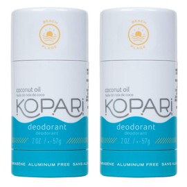 Kopari Kopari Aluminum Free Coconut Deodorant, Non Toxic & Clean Plant-Based, No Aluminum, Parabens or Baking Soda, Long Lasting Protection, Beach 2 Pack