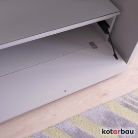 KOTARBAU® Flap Fitting Bar Compartment Black 259 mm Construction Plastic Flap Holder Downwards Maximum Load 2.4 kg Cupboard Front Flap Hinge Kitchen Brake Flap Holder Flap Support