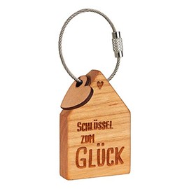 Waldfabrik LuckyKeys Key Ring Companion Key to Happiness, brown