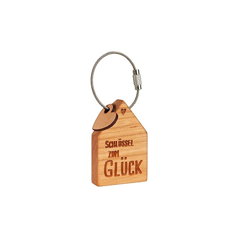Waldfabrik LuckyKeys Key Ring Companion Key to Happiness, brown