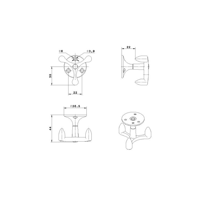 Fix&Easy 5 x Coat Hooks Black Clothes Hooks Ceiling Hook