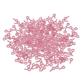 Sscon 300Pcs 4mmX8mm Eye Hooks Screw Eyes Eyelets Screws for Handmade Crafts Pink