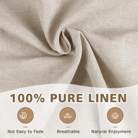 100% French Linen Sheets Set: 4 Piece Sets Extra Soft Natural Flax Bed Sheet Solid Color Comfy Breathable Cooling Sheets Luxury Bedroom Decor Room Essentials with Deep Pocket Easy-Fit (Linen, Queen)