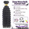 Deep Wave Bulk Human Braiding hair For Boho Braids knotless