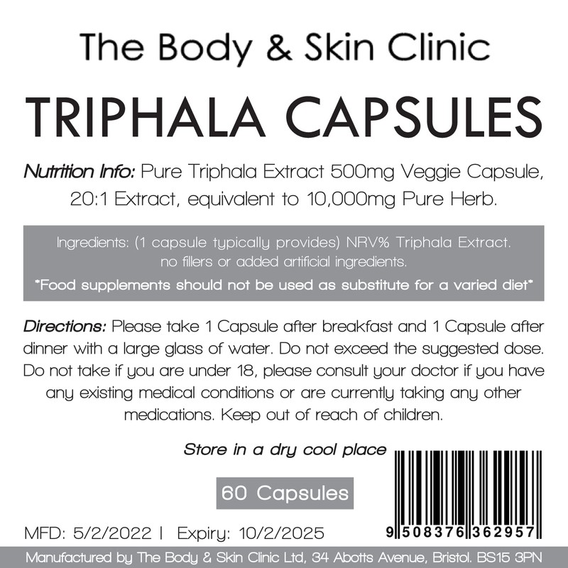 Triphala Capsules,60 Caps, Super Strong 10: 1 Extract - More