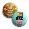 Creanoso Funny Barbecue Sayings Button Pins (1-Set X 10 Buttons)
