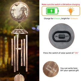Solar Wind Chimes,Angel of Life Wind Chimes, Wind Chimes Outdoor Deep Tone Unique Outdoor Clearance, Memorial Gifts for Garden Patio Balcony Yard Home