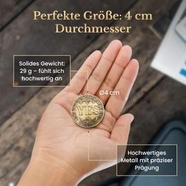 emc.nexus Yes-No Coin Made of Metal with Elegant Collector's Box and Vintage Look - Decision Helper YES-NO Coin for Role Play, Board Games, DND, Collectors, Gift Ideas and Tabletop