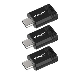 PNY 64GB PNY Elite-X Fit Type-C USB 3.2 Flash Drive C Up to 200MB/s Read, Advanced Performance, Convenient Portable Data Storage, Ultra Compact Fit Design, Type-C Connector, 3-Pack