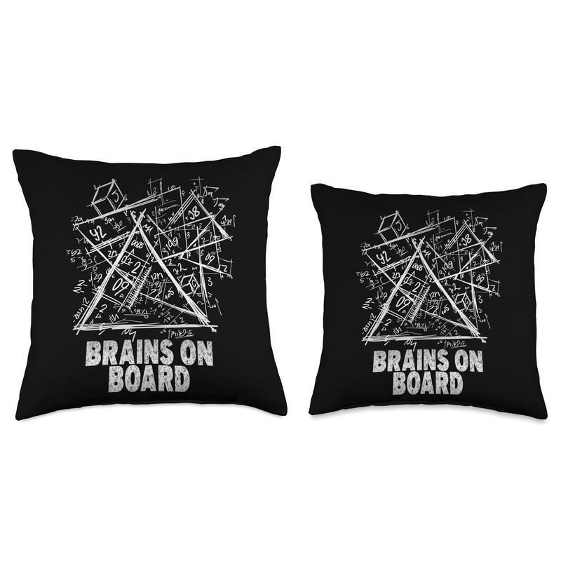 Brains on board, genius, science, nerd Throw Pillow