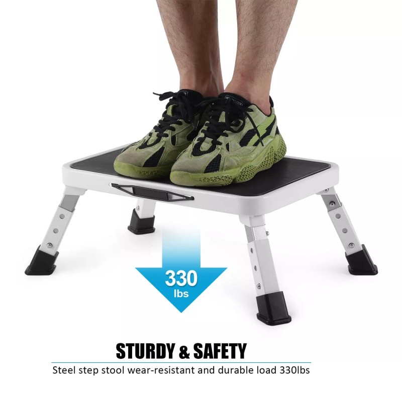 Jocauto Folding Step Stool Height-Adjusta