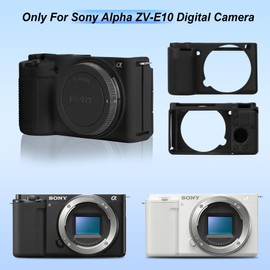 Canboc Silicone Case for Sony Alpha ZV-E10 Digital Camera, ZVE10 Protective Soft Silicone Cover, Black (Case Only)