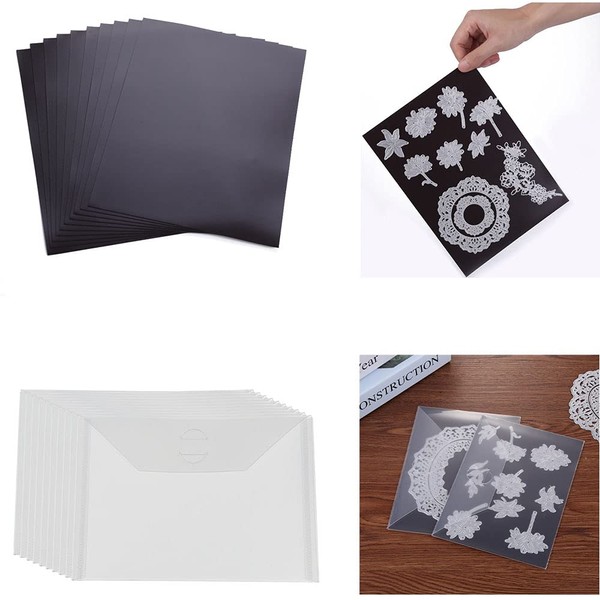 10 Pack Sturdy Clear Plastic Envelope Storage Pockets & 10Pack