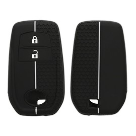 kwmobile Custodia Coprichiave Compatibile con Toyota 2/3 Button Aygo Yaris Cross RAV4 GR 2020-2024 Cover - Copri Telecomando Chiave Auto - Copri Chiavi Macchina nero / bianco
