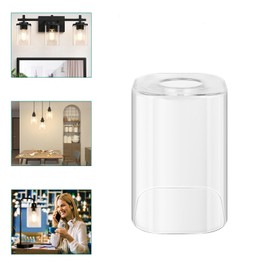 Spiglamm 1-Pack Clear Glass Lampshade Replacement, High Transmittance Square Glass Cover, 5.93in Height, 3.79in Diameter, 1.79in Fitter Lamp Shade Replacement for Pendant Light, Table Lamp