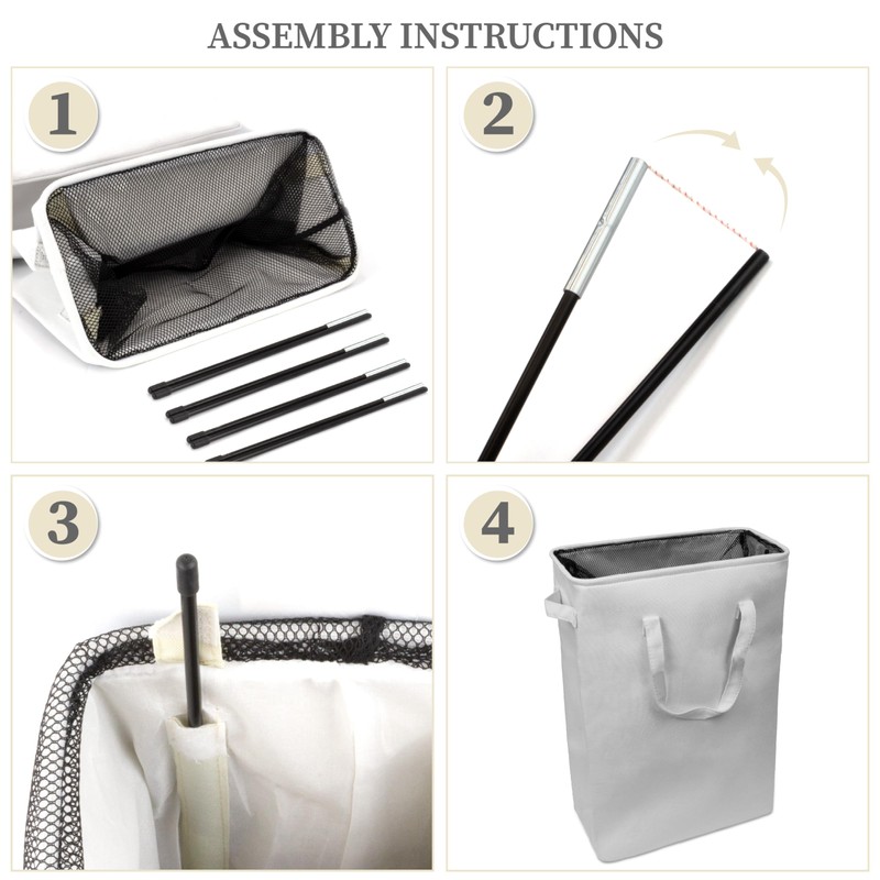 BROOKSTONE, Slim Laundry Hamper with Handles, Perfectly Sized for Everyday