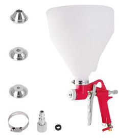 ROIKETU Drywall Wall Painting Sprayer,1.5 Gallon Paint Texture Tool Air Hopper Spray Gun with 3 Nozzle(4.0mm/6.0mm/8.0mm) for Stucco Mud or Popcorn on Walls and Ceiling (Red)