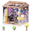 BeepZipp Starry Night Bedroom Miniature House Kit, DIY Space-Themed Dollhouse