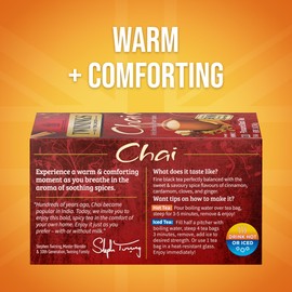 Twinings Chai Black Tea Individually Wrapped Bags, 20 Count (Pack of 6), Sweet, Savoury Spices, Caffeinated, Enjoy Hot or Iced, 120 Teabags