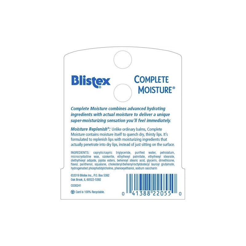 24 Pack Blistex Complete Moisture Lip Protectant .15Oz Each