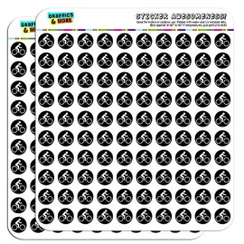 Biking Cycling Symbol 1/2" (0.5") Planner Calendar Scrapbooking Crafting Stickers - Opaque