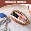 Purse with Mini Coin Pocket for Women, Leather Zipper Coin