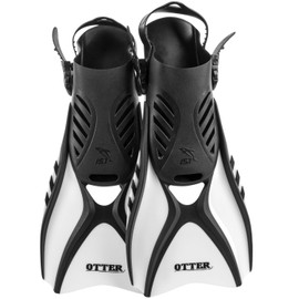 IST FK31 Otter Trek Fins for Swimming, Snorkeling, Scuba, Watersports White Medium (Size:7-10)