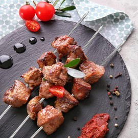 Barbecue Skewers,30 PCS Skewers Stainless Steel,Roulade Needles,Skewer Sticks Roulade Skewers with Tips and Eyelets Meat Filling Needles for Grilled Meat,Seafood,Vegetables Grill Skewers