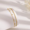 Poxtex Gold Anklets for Women, Zircon Gemstone Layered Gold Ankle