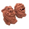Okinawa Souvenir Shisa Figurine Mini Entrance Pair Unglazed Play Shisa