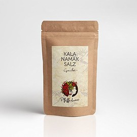Pfefferbraut Kala Namak Salt Granules (Coarse-Grained), Aroma Bag with 180 g – Kala Namak Salt is Very Popular in Vegan Kitchen because of its Pronounced Taste