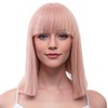 MIPPER 15Inch/40cm Women Colored Bob Wig With Bangs Medium Long