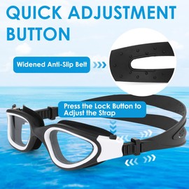 WOTOW Polarized Swimming Goggles, Anti Fog Anti UV Swim Goggles with Swimming Cap and Goggles Case Wide View No Leaking Swim Pool Goggles for Men Women Adults Youth