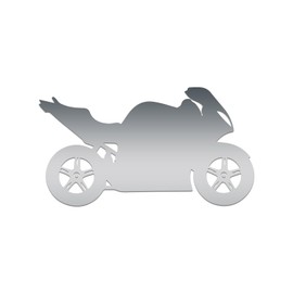 Motorcycle Silhouette Sticker Vinyl Decal Notebook Car Window Laptop 3.5" x 6" (Silver)