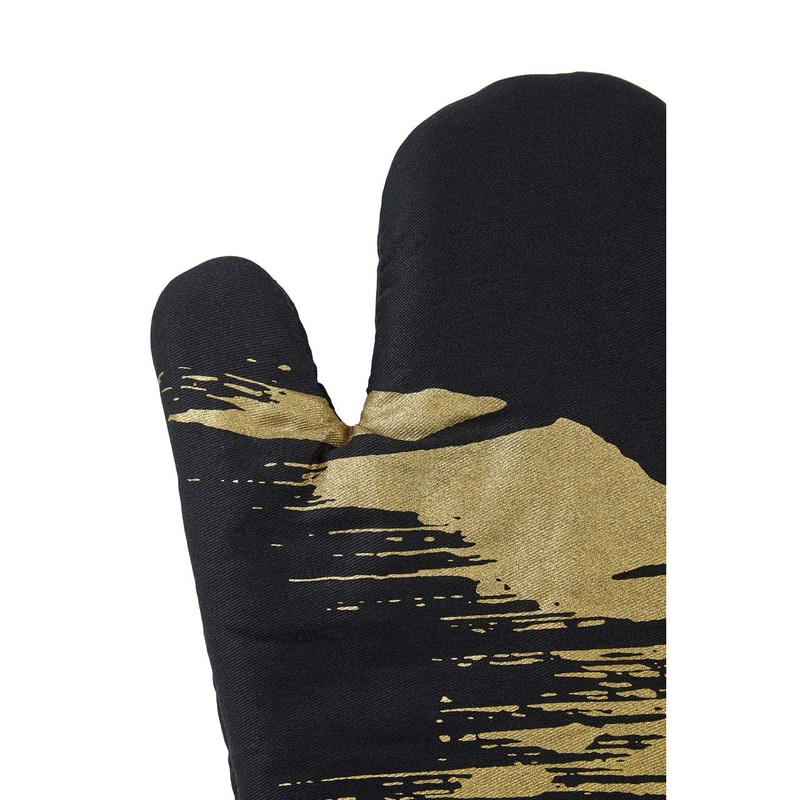 Premier Housewares Oven Glove, Cotton, Black/Gold, Single
