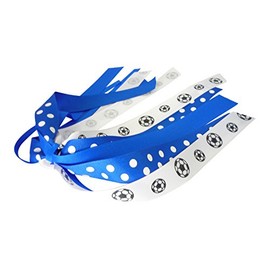Electric Royal Blue Glitter Soccer Ponytail Holder Hair Bow