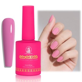 CHILLICATTY Pure Solid Color Gel Nail Polish 15ML for Nail Art design HEMA HPMA TPO Free Long Lasting Quick-Dry Need UV Lamp Gel Polish for Home Salon DIY for Women Girls (Pink Solid-010)