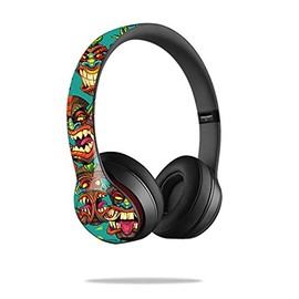 MightySkins Skin Compatible with Beats Solo2 Headphones – Crazy Tikis | Protective, Durable, and Unique Vinyl Decal wrap Cover | Easy to Apply, Remove, and Change Styles | Made in The USA