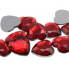 18mm Red Ruby H103 Flat Back Heart Acrylic Rhinestones Plastic