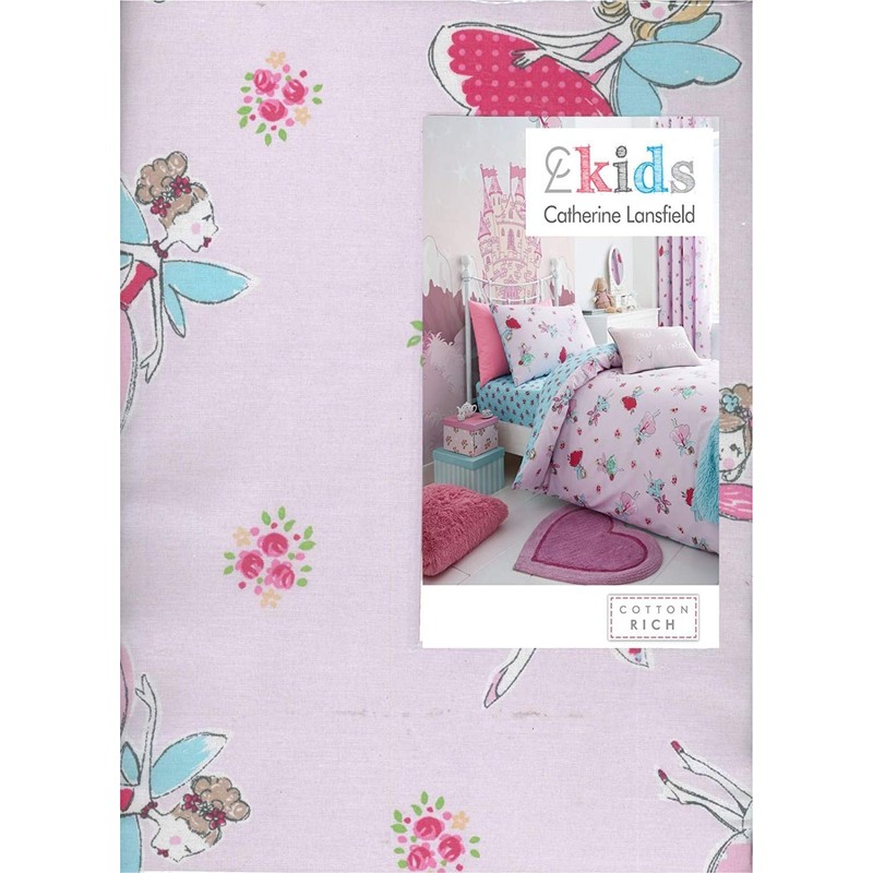 Catherine Lansfield Fairies Easy Care Single Duvet Set Pink