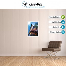 Windowpix 24x36 Inch Decorative Static Cling Window Film Spring Sunset on The Dutch Canals Printed on Clear for Window Glass Panels. UV Protection, Energy Saving.