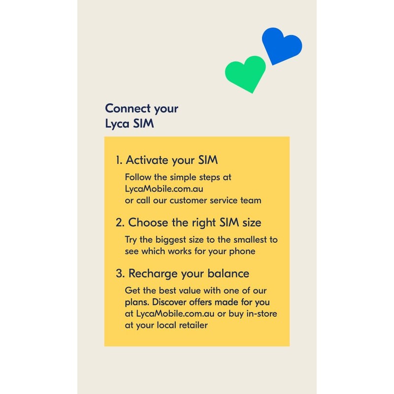 Lyca Mobile AU Unlimited Plan 20 Prepaid SIM $20 for