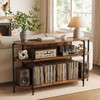 Faesun Vinyl Record Player Stand with Power Outlets, 43.3" Mid