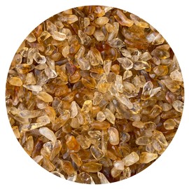 Wholesale Natural Semi Tumbled Citrine Gemstone Chips, Crushed Mini Crystals, Undrilled Crystal Chips (Citrine, 0.5 Pound)